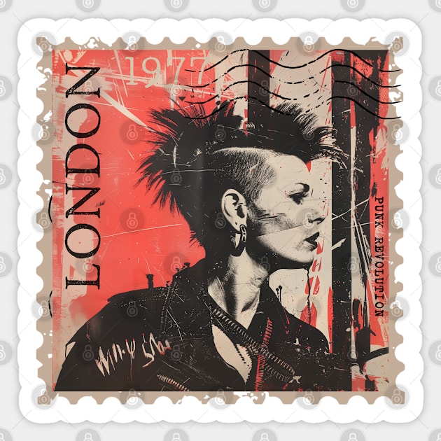 Punk Revolution 1977 London Sticker by Timeless Chaos